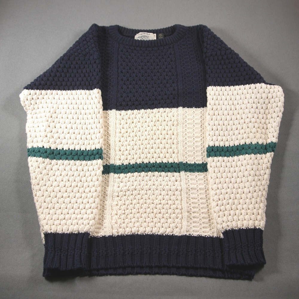 Donegal II Jamie Burns Hand Knit Heavy Fisherman Men Sweater L Irish Chunky Ivy